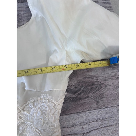 Vintage 1960s Paulines Bridal Shoppe Ivory Tea Length Wedding Dress XS Small - Picture 3 of 14